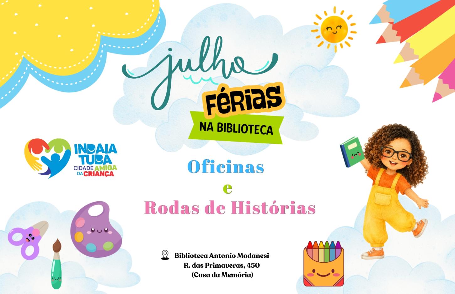 Férias na Biblioteca oferecem programação gratuita para crianças durante o mês de julho