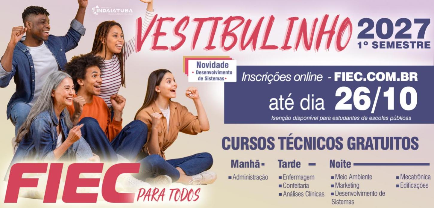 Fiec abre inscrições para Vestibulinho 2027 com mais de 300 vagas